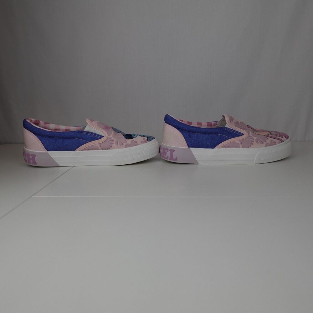 Disney Stitch & Angel Slip on Shoes Women Sz 6.5 Pink Blue Canvas Lilo & Stitch - Picture 7 of 14